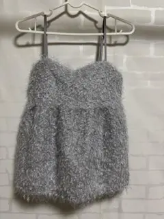 ハニーズ　フェザーキャミソール　グレー　Mサイズ