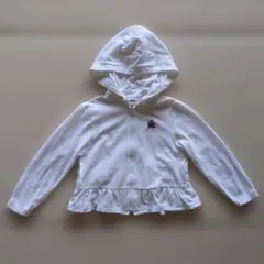 familiar フリル付きホワイトパーカー 110cm