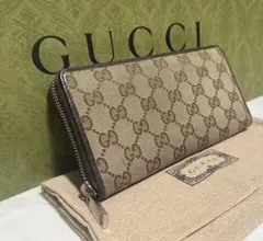 美品‼️ GUCCI 長財布 GGキャンバス ラウンドファスナー