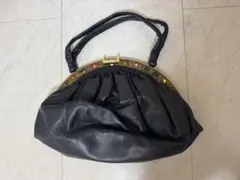 美品 HAMANO ハマノ レザー ハンドバック 鍵 ミーティア カデナ 黒