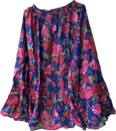 studio clip フレアスカート M 青花柄 コットン100%