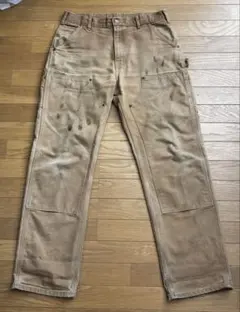 Carhartt B01 ダブルニー ベージュ ダック ワーク パンツ w34