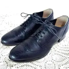 美品❣️マーガレットハウエル ウイングチップ ウッドソール 黒 22.5cmのサムネイル