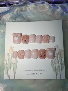 No.128 春ネイル〜クマさん♡Lovelyパールフラワー♡ネイル〜