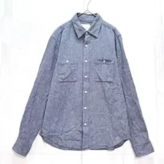 ザショップティーケー　ポケット長袖シャツ　美品　青系　M