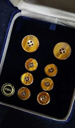 【高級ボタン・虎眼石】　中×２&小×６