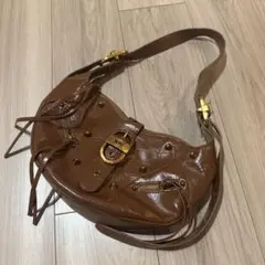 JW PEI Tessa エンボスショルダーバッグ　ブラウン