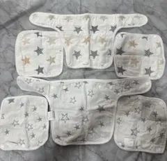 新品未使用 抱っこ紐 よだれカバー よだれパッド6点 リバーシブル 星柄