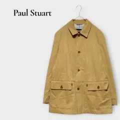 ポールスチュアート ステンカラーコート M コットン100% ベージュ ポケット