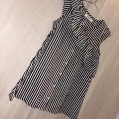 SLAP SLIP ストライプ柄 フリルつき ワンピース 110