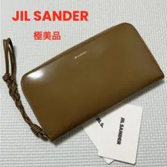 極美品　JIL SANDER ジルサンダー レザーラウンドジップ長財布　ブラウンのサムネイル