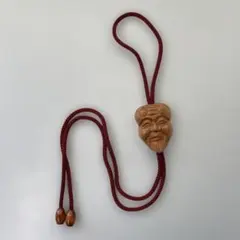 木製　翁彫刻ループタイ