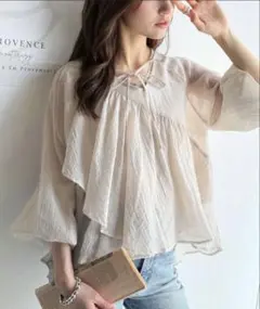 クラシカルエルフ　シアーアシメフリルブラウス