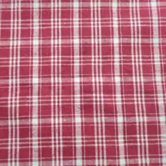 赤と白のチェック柄コットン生地 約88cm×50cm