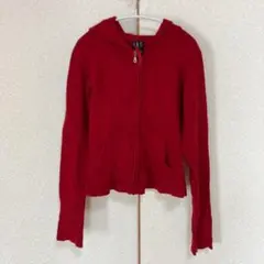 レディース パーカー フーディ 【XL】レッド 無地 カジュアル ポケット付き