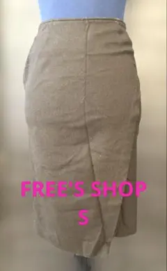 FREE'S SHOPブラウン　膝丈　スカート　巻きスカート風　S