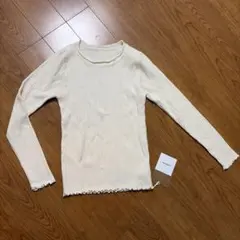 【タグ付】COCOMOMO 長袖 リブカットソー メロウ加工