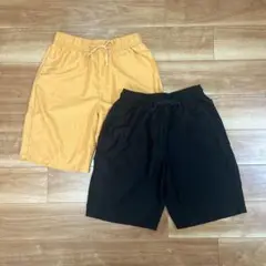 GU メンズ ショートパンツ 2色セット ベージュ×黒