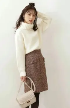 ツイード台形ミニスカート