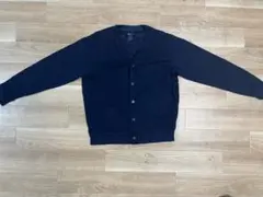 ネイビー ボタン付き カーディガン