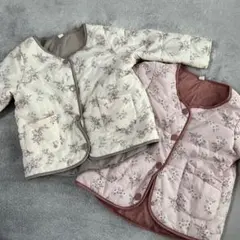 【値引き！格安】花柄中綿ジャケット 95サイズ　2点セット