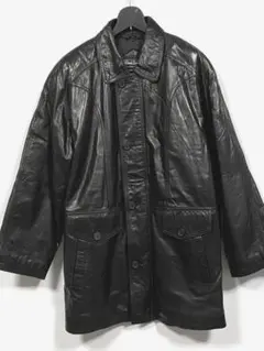 90s ウインドアーマー レザージャケット 軽量 本革 コート カバーオール