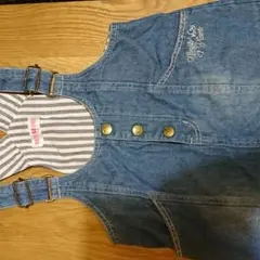 メゾピアノ デニム ジャンパースカート オーバーオール