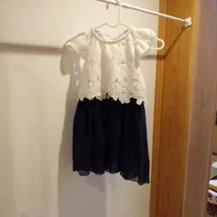 ノースリーブワンピース 110cm 白/ネイビー