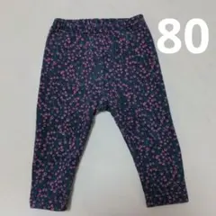 UNIQLO フリースレギンス レギュラーフィット 80cm 花柄 女の子