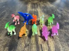 ミニ恐竜フィギュア 10体セット クリアカラー 約5cm まとめ売り 美品