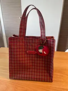 ファミリア トートバッグ（小・赤チェック）
