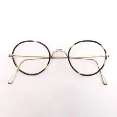 30s 40s ヴィンテージ 10金 金張り 鼈甲柄 ラウンド 眼鏡 フレーム