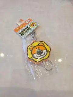 たべっ子どうぶつ　ライオン　ラバーリールキーホルダー　ギンビス