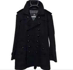 希少モデル✨バーバリーブラックレーベル　カシミヤ混ナポレオンコート　メタルボタン