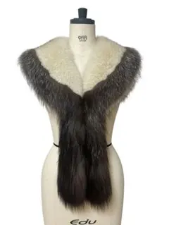 フォックスファー/ショール/ホワイト・ブラウン