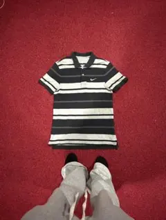 NIKE GOLF ボーダーポロシャツ L y2k archive swag - メルカリ