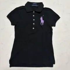 勝*者様 POLO ラルフローレン ポロシャツ 黒ピンク ビッグロゴ S ビッグ 勝*者様 POLO ラルフローレン ポロシャツ 黒ピンク ビッグロゴ S
