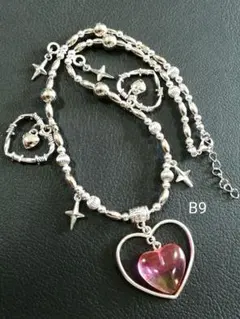 ハートネックレス B9　フェアリーグランジネックレス　ロリータ　ゴスロリ　y2k