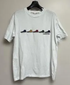 難ありコンバース カラーシューズ柄半袖Tシャツ白×5色コットン100