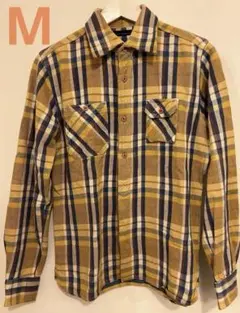 フランネルチェックシャツ 長袖　M size