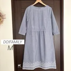 美品 DO!FAMILY : ギンガムチェック 刺繍ワンピース M