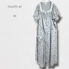 mutti Ei マタニティ ワンピース 半袖 フレア 個性的 リボン M