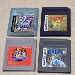 ポケットモンスター金 銀 クリスタル 赤 ゲームボーイソフト 4点セット