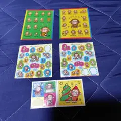 昭和レトロ　サンリオ おさるのもんきち　キャラクターシール 5シートセット