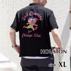 美品　HOUSTON　ヒューストン　ボーリングシャツ　ピエロ　刺繍　黒　XLのサムネイル