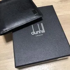 タ*様 dunhill ブラックレザー 二つ折り財布