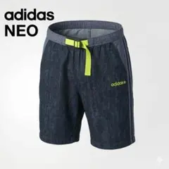 【美品】adidas NEO Y2K ハーフパンツ Sサイズ インディゴ 綿のサムネイル