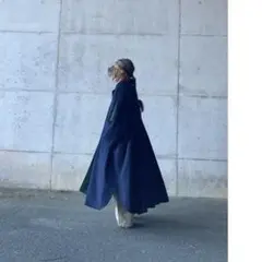 Used プリーツ ケープショルダー♡ ビッグAライン ローデンマントコート