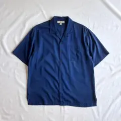 90s Tommy Bahama シルク100% 無地 開襟シャツ 短丈 L