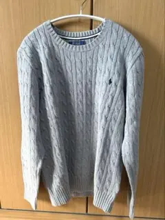 POLO RALPH LAUREN ケーブルニットセーター XL/TG グレー